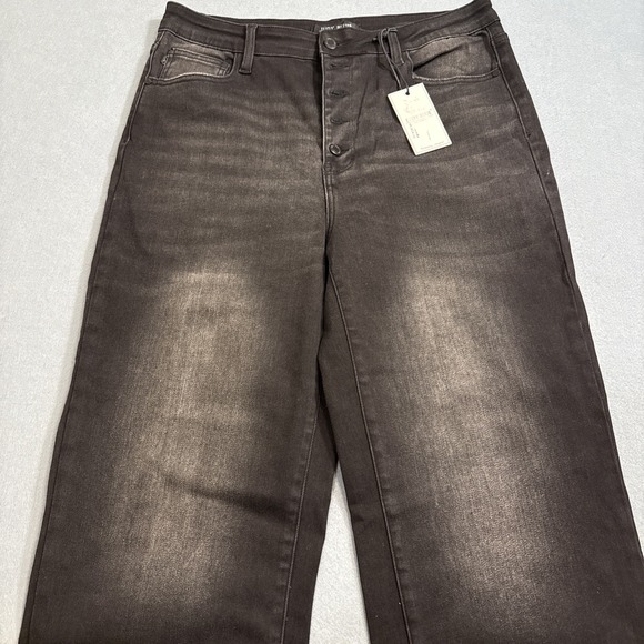 JEANS WIDE LEG Judy Blue WOMEN 15/32 Relaxed Fit Blue Mid Rise JB88829 BLK NWT - Picture 5 of 8